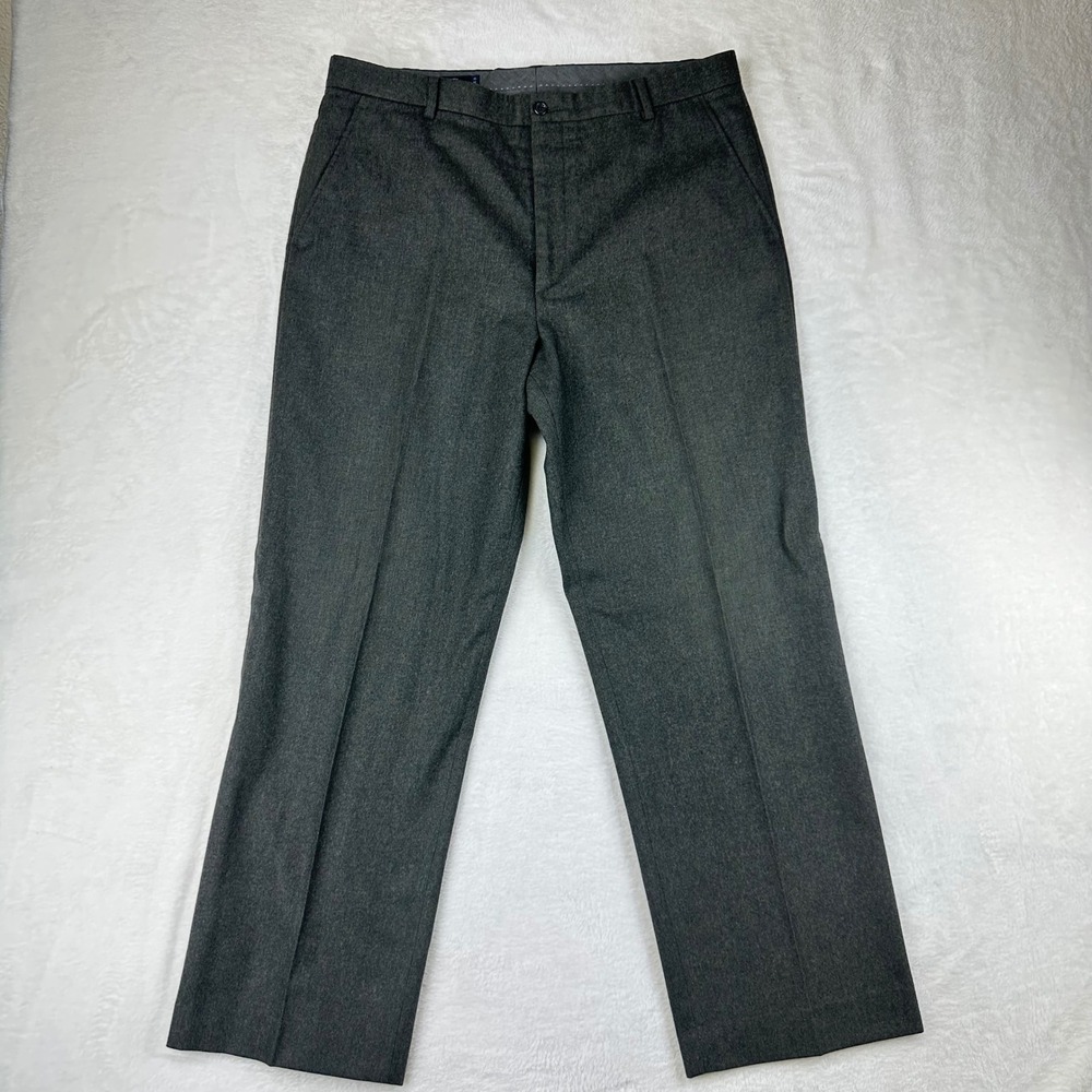 J.Crew Dress Pants Mens Trousers Straight 35x30 Charcoal Gray Wool